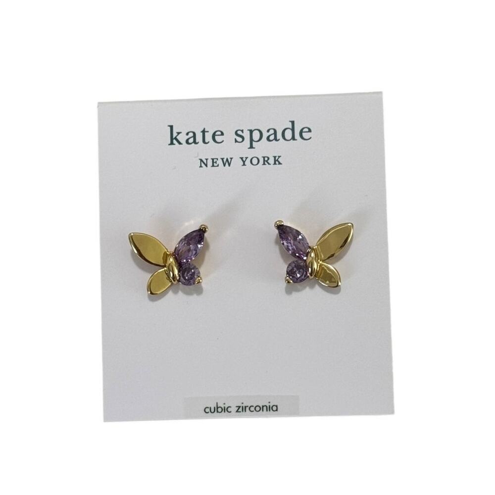 Kate Spade Social Butterfly Stud Earrings Purple
